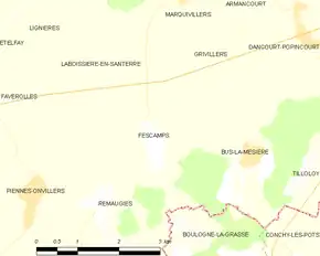Poziția localității Fescamps