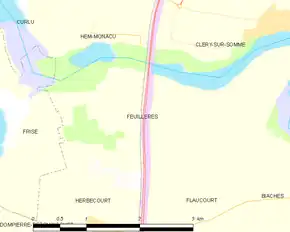 Poziția localității Feuillères