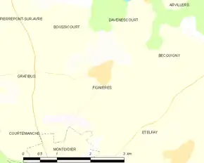 Poziția localității Fignières