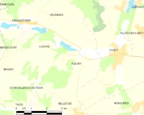 Poziția localității Fleury