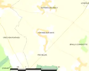 Poziția localității Fontaine-sur-Maye