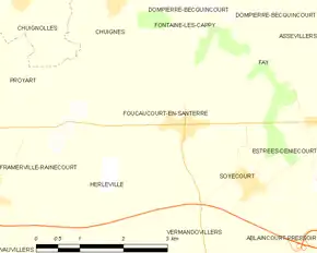 Poziția localității Foucaucourt-en-Santerre