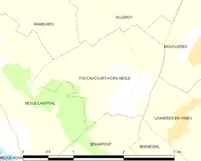 Poziția localității Foucaucourt-Hors-Nesle
