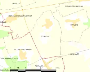 Poziția localității Fourcigny