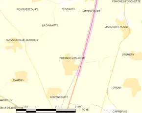 Poziția localității Fresnoy-lès-Roye