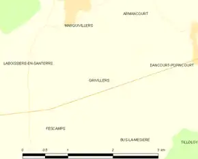 Poziția localității Grivillers