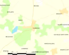 Poziția localității Guerbigny