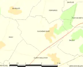 Poziția localității Guignemicourt