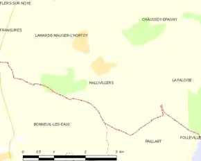 Poziția localității Hallivillers