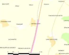 Poziția localității Hattencourt