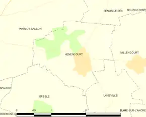 Poziția localității Hénencourt