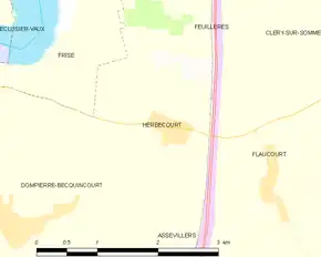 Poziția localității Herbécourt