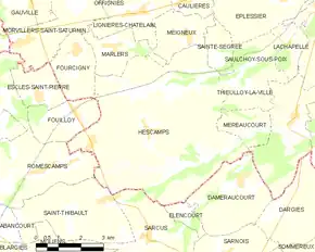 Poziția localității Hescamps