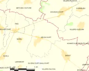 Poziția localității Heudicourt