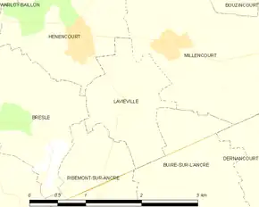 Poziția localității Laviéville