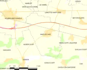 Poziția localității Marcelcave