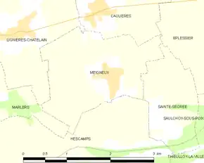 Poziția localității Meigneux