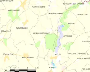 Poziția localității Mesnil-Martinsart