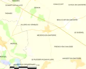 Poziția localității Mézières-en-Santerre