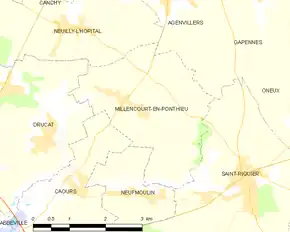 Poziția localității Millencourt-en-Ponthieu