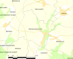 Poziția localității Fieffes-Montrelet