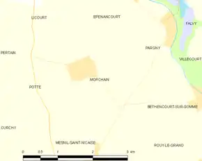 Poziția localității Morchain