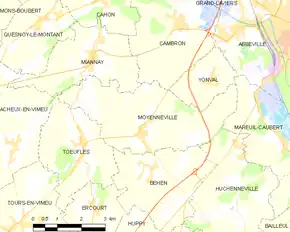 Poziția localității Moyenneville