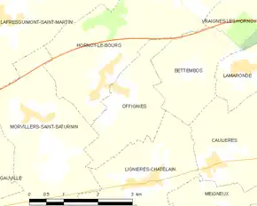 Poziția localității Offignies