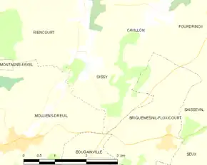 Poziția localității Oissy