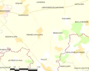 Poziția localității Piennes-Onvillers