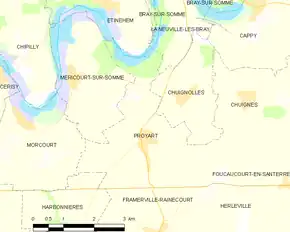 Poziția localității Proyart