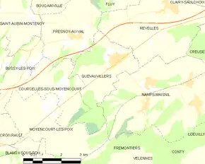 Poziția localității Quevauvillers