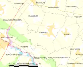 Poziția localității Rambures