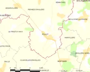 Poziția localității Rollot