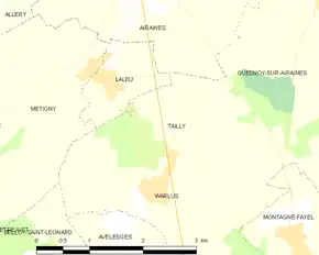 Poziția localității Tailly