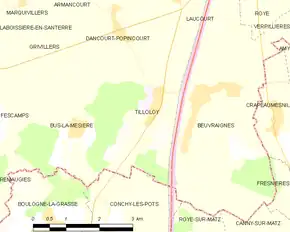 Poziția localității Tilloloy