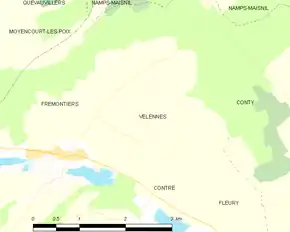 Poziția localității Velennes