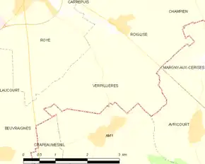 Poziția localității Verpillières