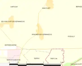 Poziția localității Vraignes-en-Vermandois