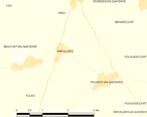 Poziția localității Warvillers