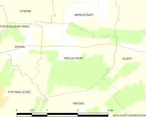 Poziția localității Wiry-au-Mont