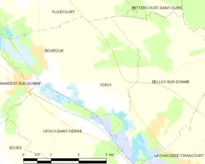 Poziția localității Yzeux