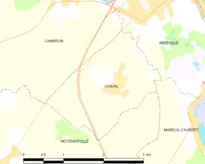 Poziția localității Yonval