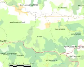 Poziția localității Albine