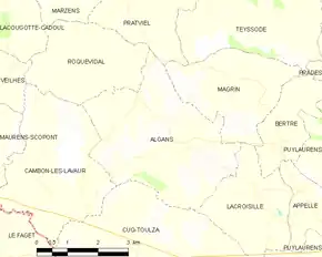 Poziția localității Algans