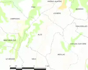 Poziția localității Alos