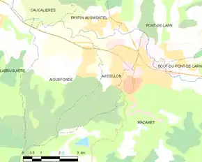 Poziția localității Aussillon