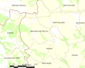 Poziția localității Beauvais-sur-Tescou