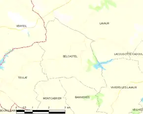 Poziția localității Belcastel