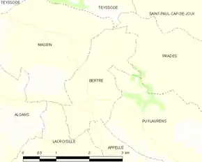 Poziția localității Bertre